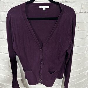 Cabi Women's Purple Cardigan Sweater Large